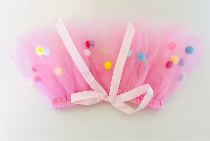 Pink Pom Pom Dog Tutu Skirt (XXXL)