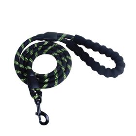 Reflective Dog Leash Nylon Pet Dog Leash Rope For Small Medium Large Dogs Walking Training Pet Suppiles (Color: Black and green)