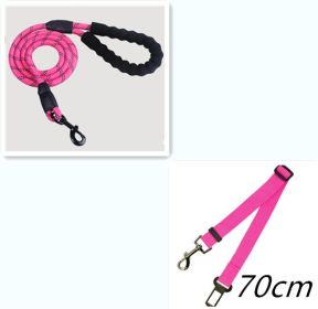Reflective Dog Leash Nylon Pet Dog Leash Rope For Small Medium Large Dogs Walking Training Pet Suppiles (Color: Pink set)