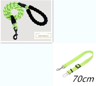 Reflective Dog Leash Nylon Pet Dog Leash Rope For Small Medium Large Dogs Walking Training Pet Suppiles (Color: Green set)