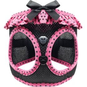 American River Choke Free Dog Harness Polka Dot Collection (Color: Hot Pink and Black Polka Dot, size: XX-Small)