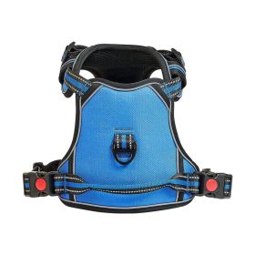 Adjustable Pet Vest Dog Harness for Large Dogs for Use Outdoor (Type: Pet Supplies, Color: Blue)