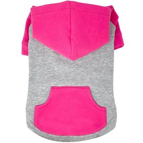 Color-Block Hoodie (Color: Pink on Gray, size: 2X-Large)