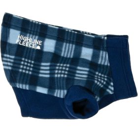 Highline Fleece Dog Coat (Color: Blue Plaid, size: Size 28)